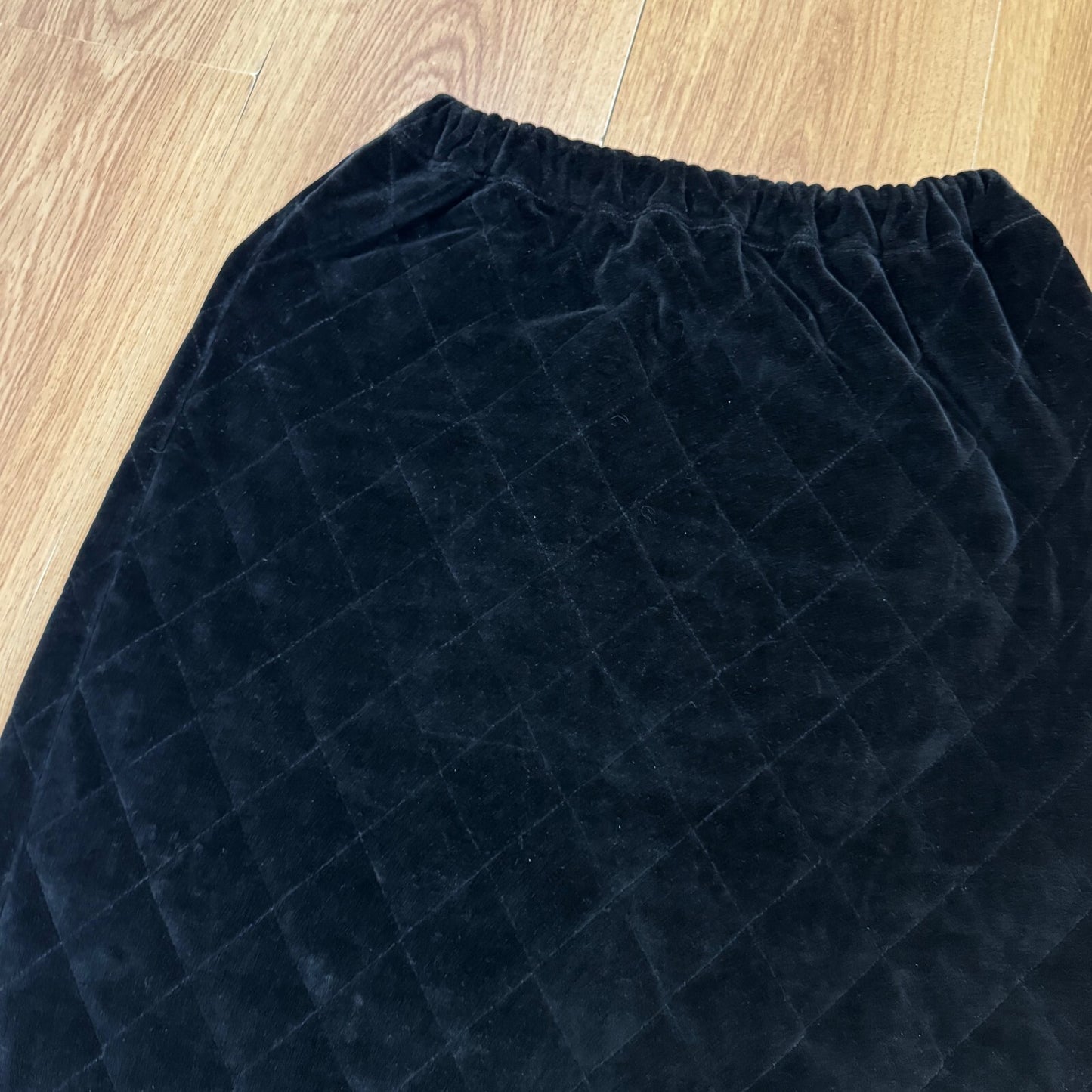 Vintage Sonia Rykiel velvet quilted mini skirt stretchy black