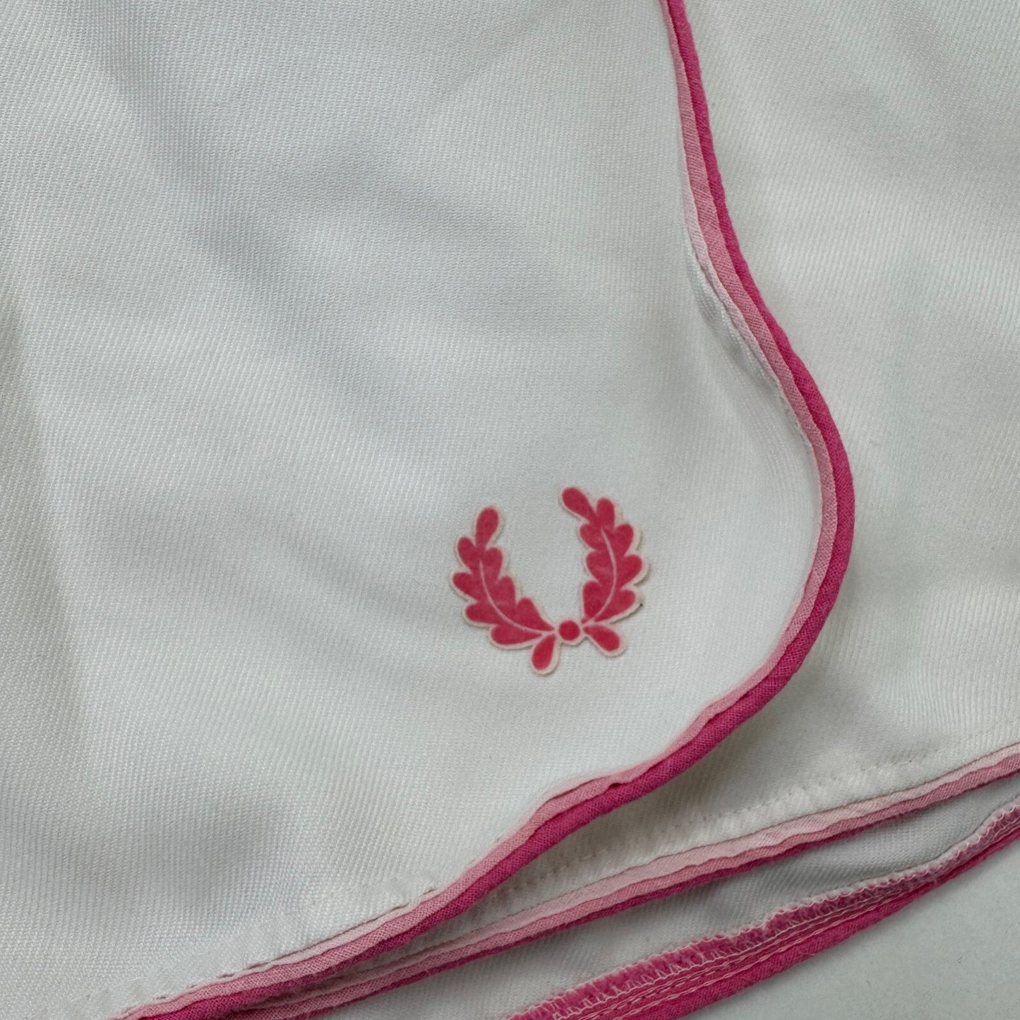 Vintage 80s Fred Perry Tennis Wrap Mini Skirt White Pink Made in England