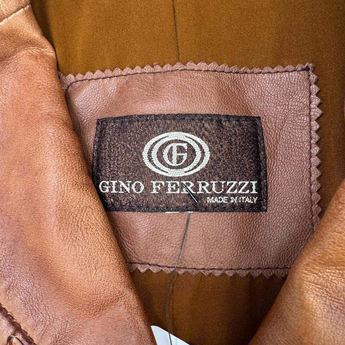 Y2K vintage genuine leather jacket button faded whipstitch burnished tan blazer