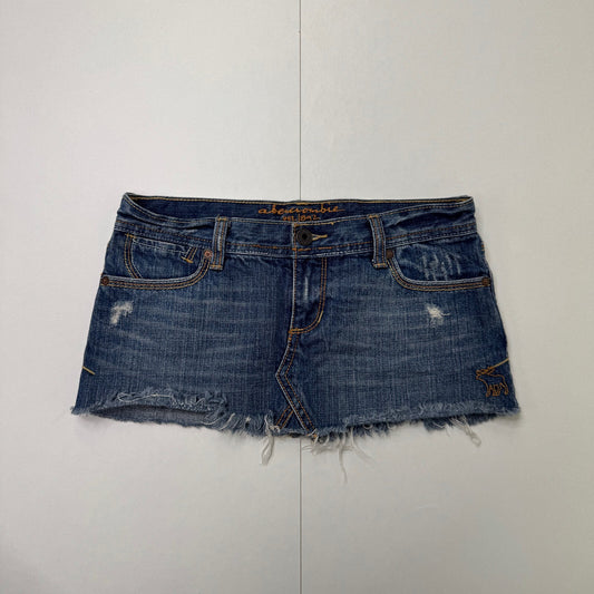 Y2K vintage Abercrombie & Fitch mini skirt low rise denim distressed