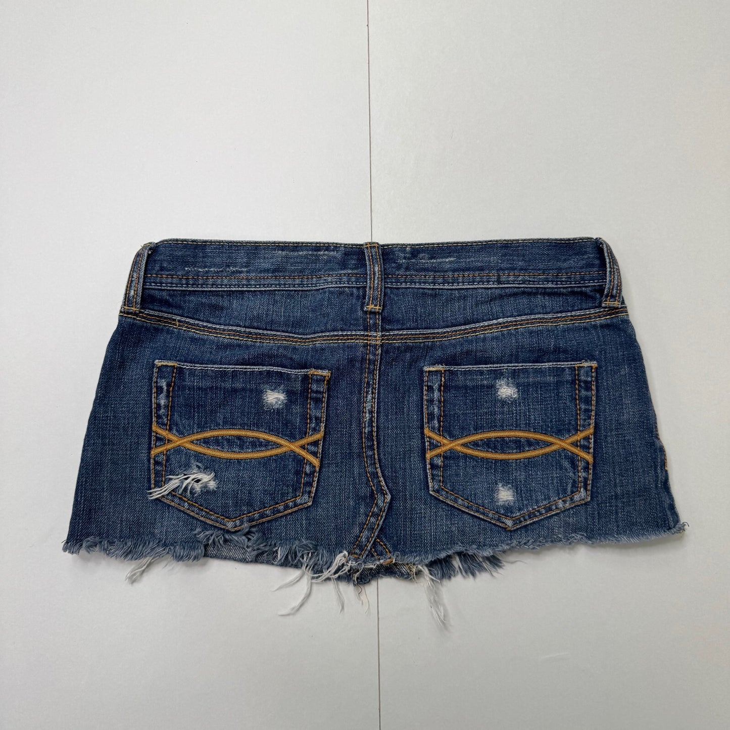 Y2K vintage Abercrombie & Fitch mini skirt low rise denim distressed