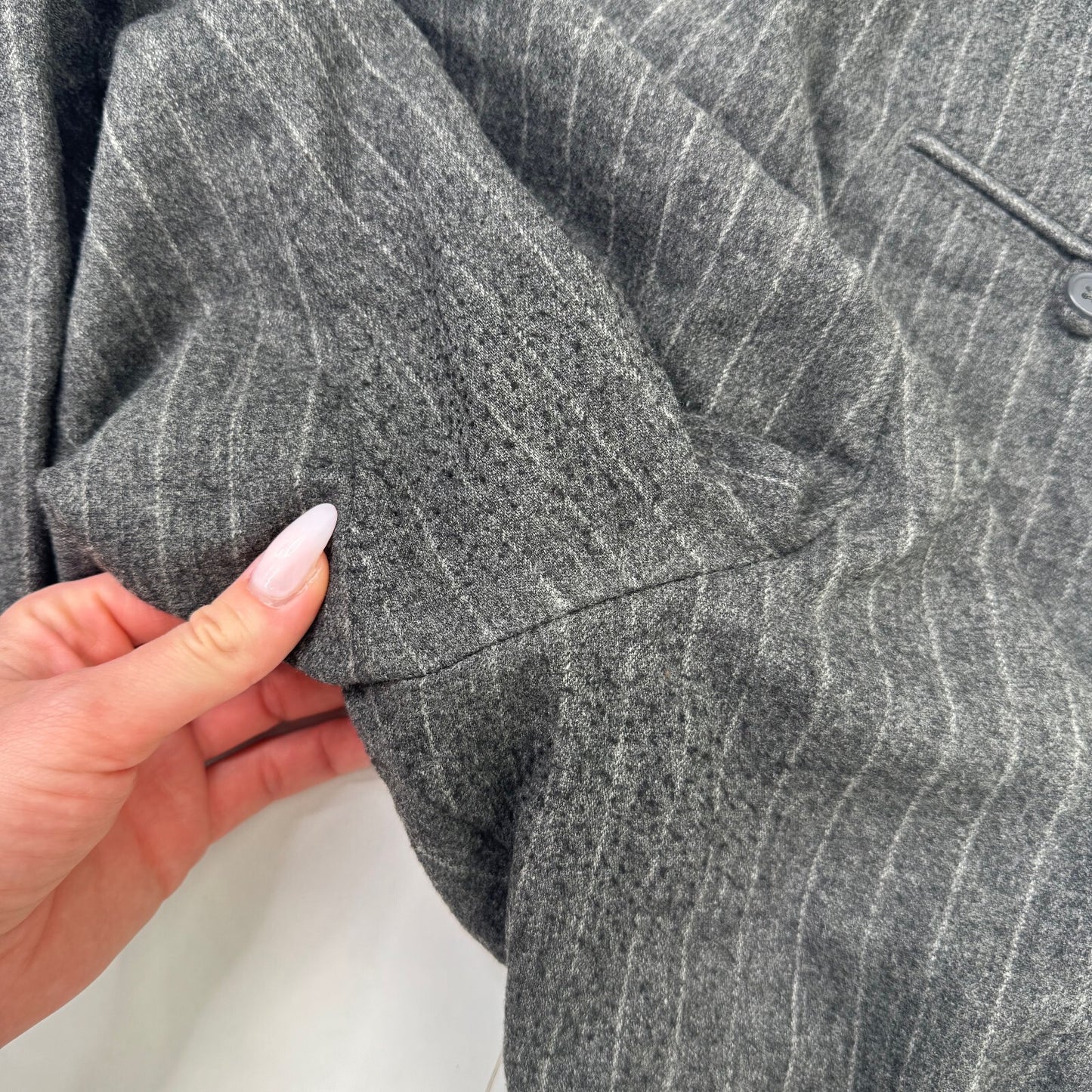 Y2K vintage capri trousers cropped wool blend pinstripe office tailored bow