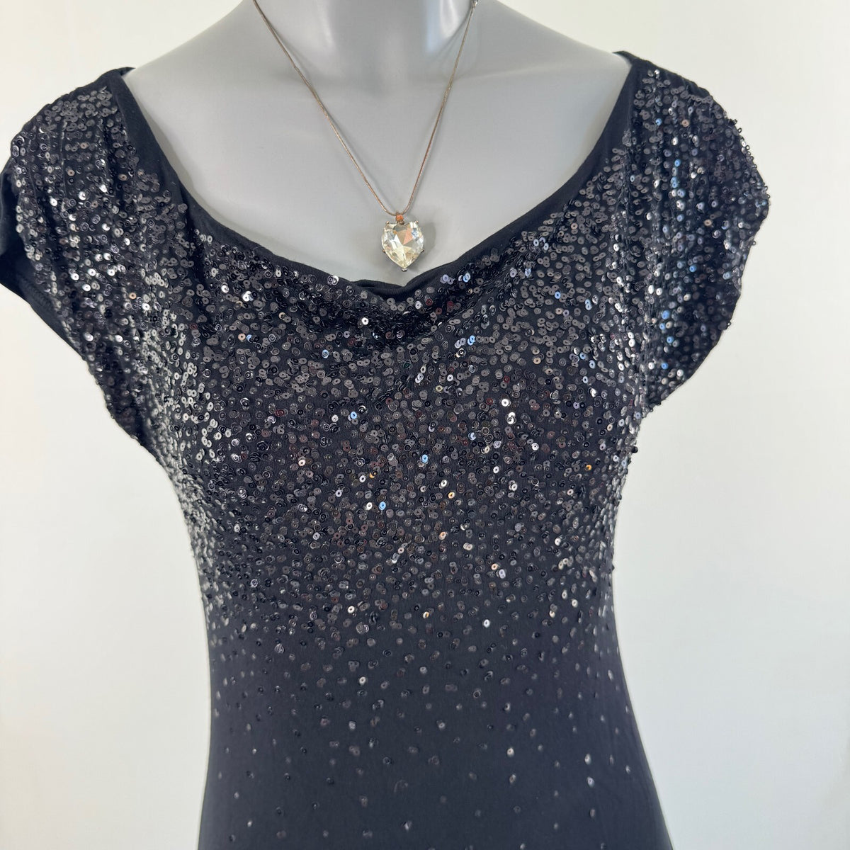 Y2K vintage Jane Norman mini dress sequin peplum ruched slouchy fitted
