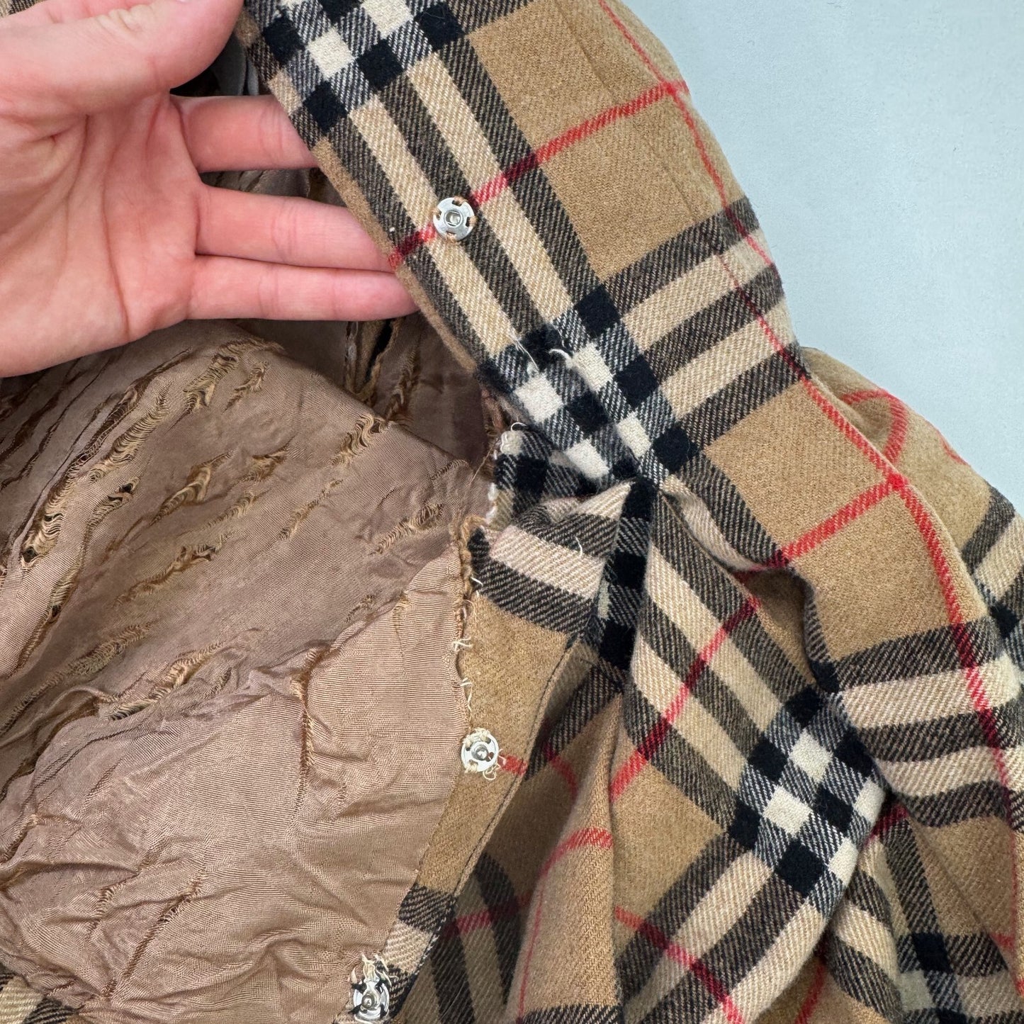 Y2K vintage midi skirt nova check print wool knit pleated a line beige