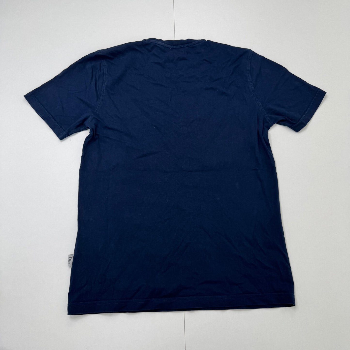 Christian Dior men's t shirt graphic print top navy colourblock