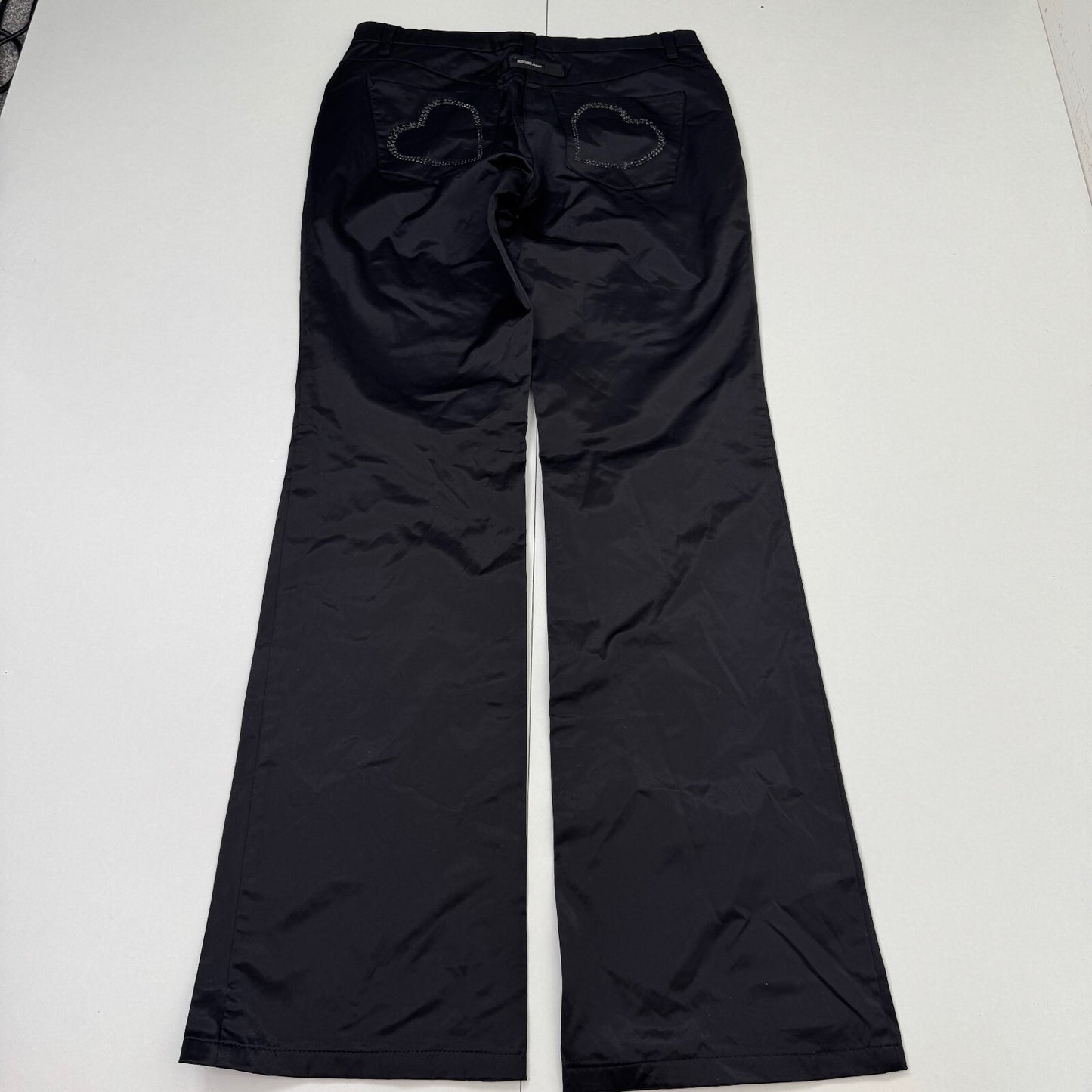 Y2K vintage Moschino Jeans bootcut trousers formal low rise satin hearts