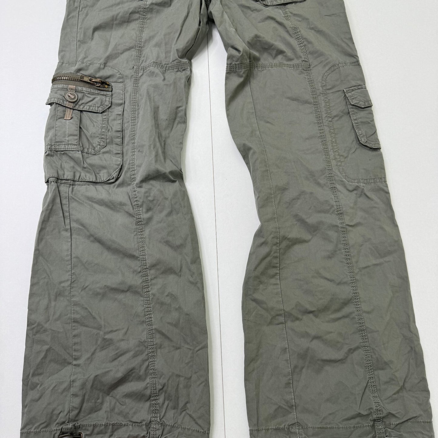 Y2K vintage Jane Norman cargo trousers low rise utility baggy khaki pockets