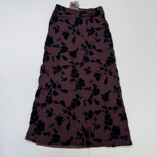 Y2K vintage Kookai maxi skirt a line stretchy mesh overlay floral boho gothic