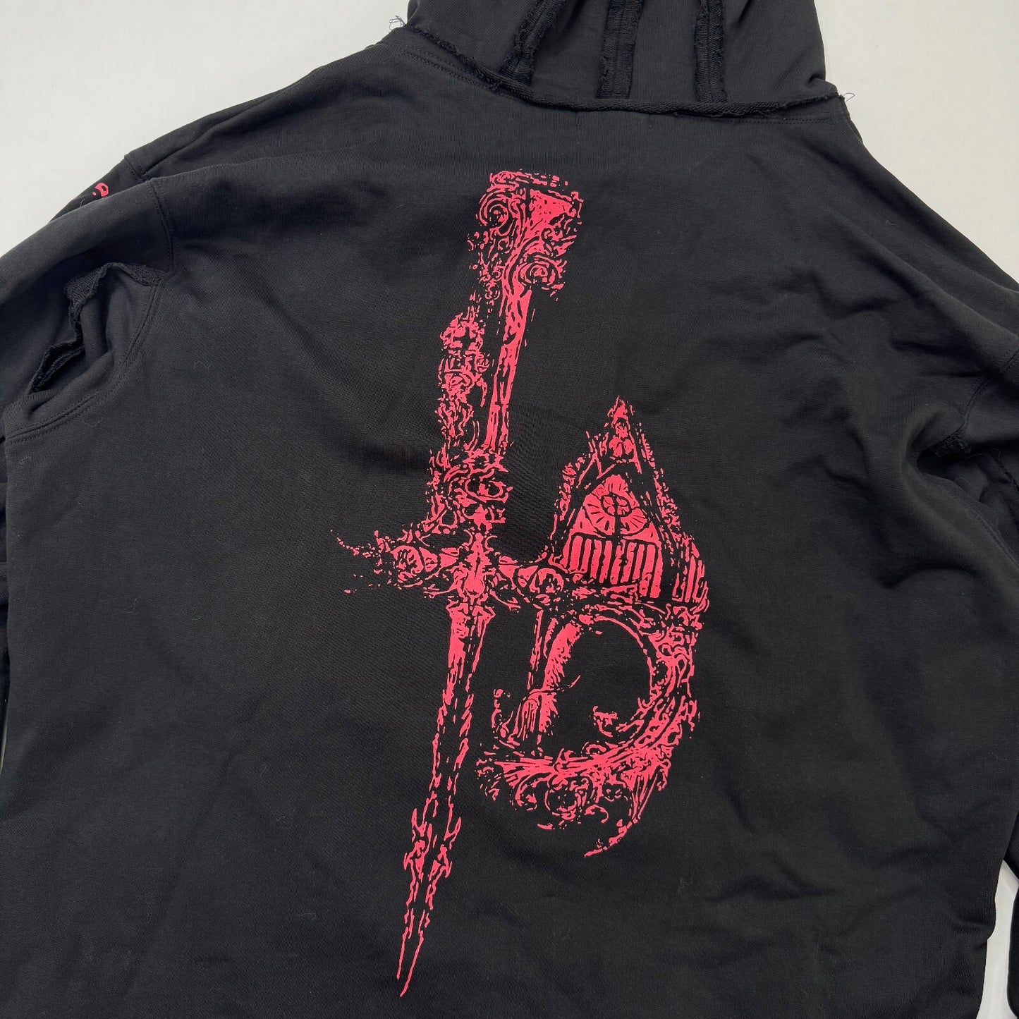 Thug Club dragon hoodie zip up studded red black graphic print