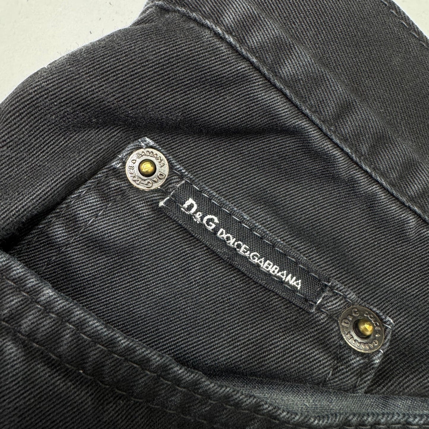 Y2K vintage Dolce & Gabbana straight leg jeans faded black denim wash