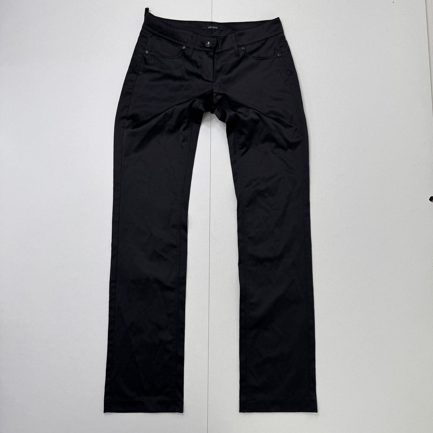 Y2K vintage ultra low rise tailored trousers straight leg formal shiny stretchy