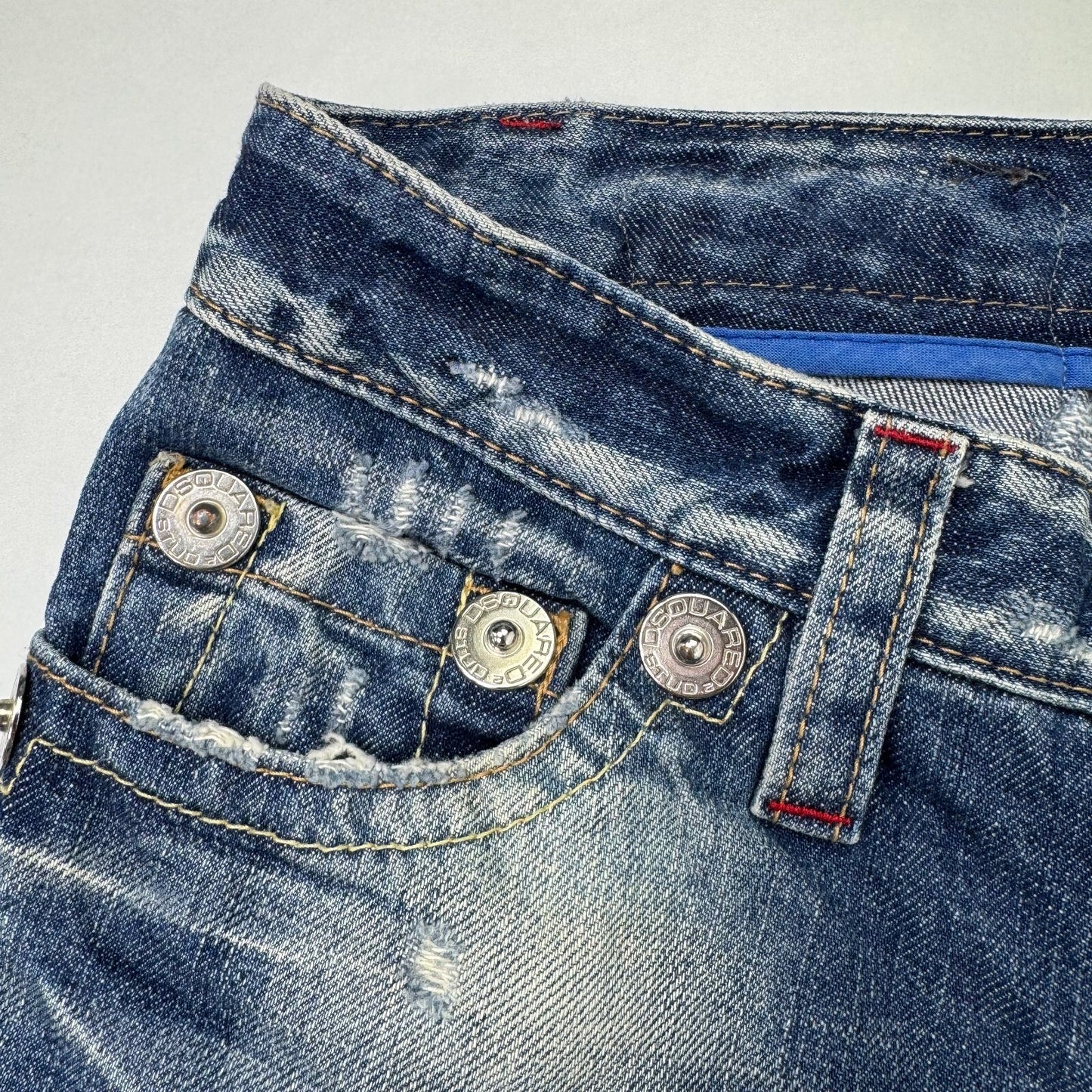 Y2K vintage DSQUARED2 capri jeans denim cropped low rise faded distressed