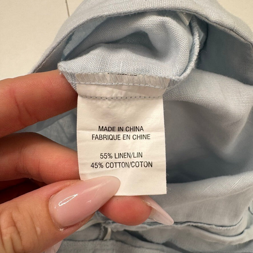 Y2K vintage tailored bootcut trousers dress pants formal office baby blue linen