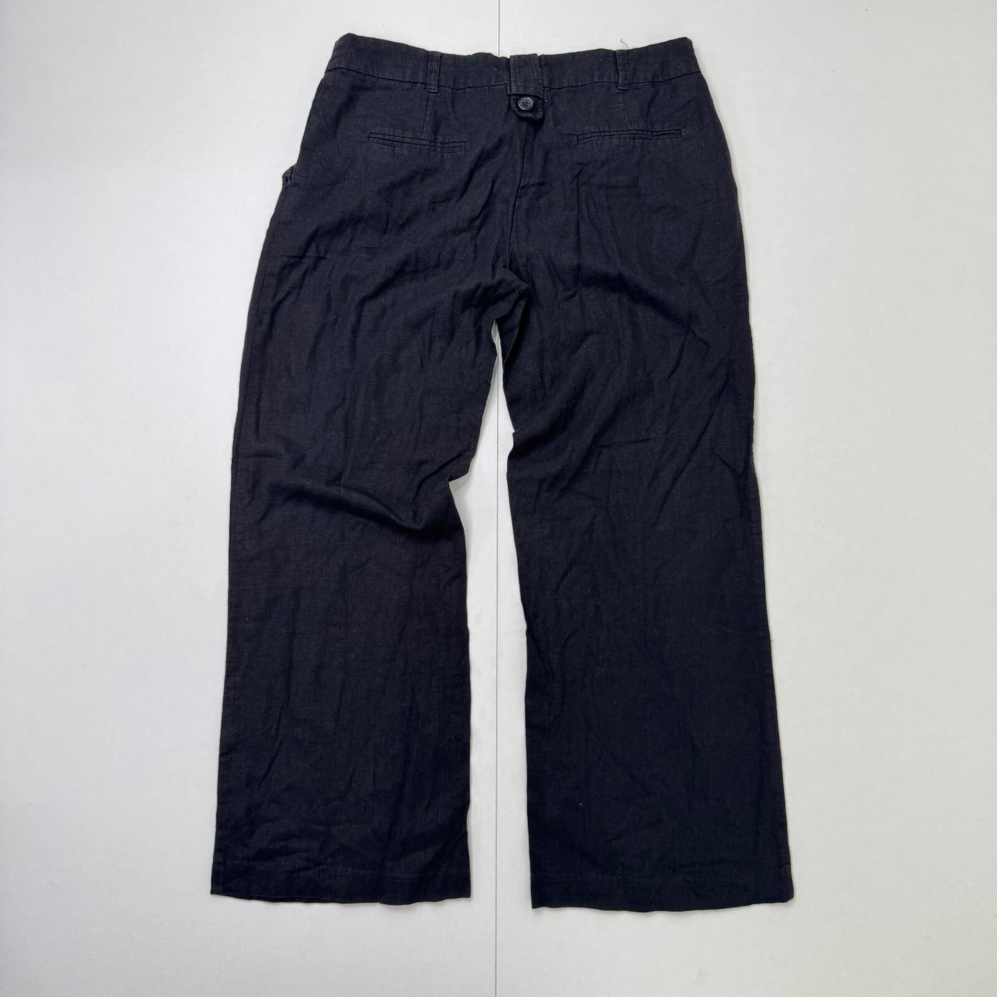 Y2K vintage linen blend tailored trousers formal office buttons wide leg summer
