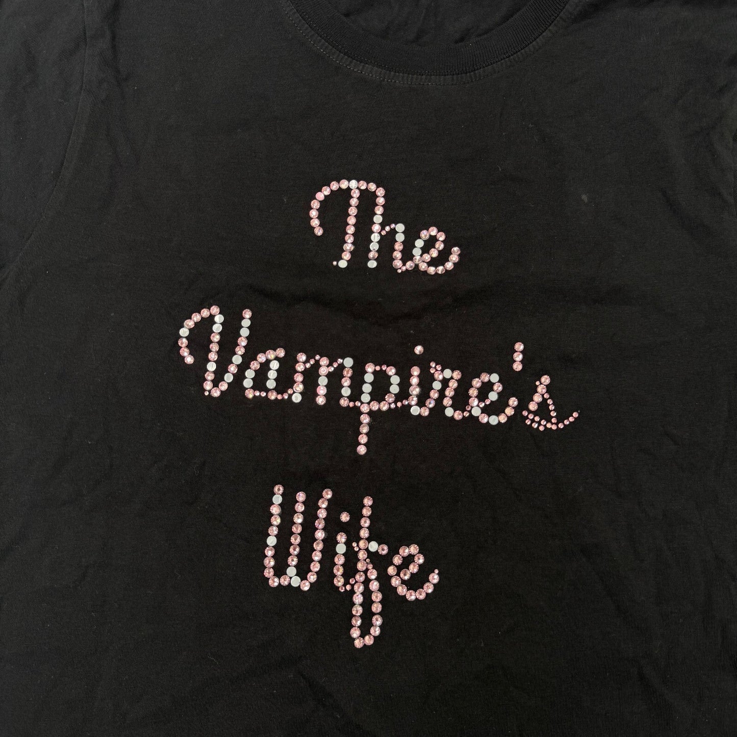 The Vampire's Wife T shirt top rhinestones pink black
