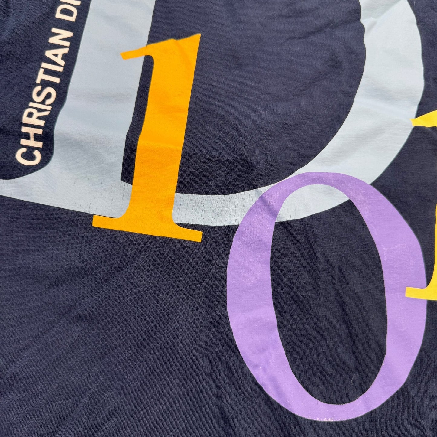 Christian Dior men's t shirt graphic print top navy colourblock