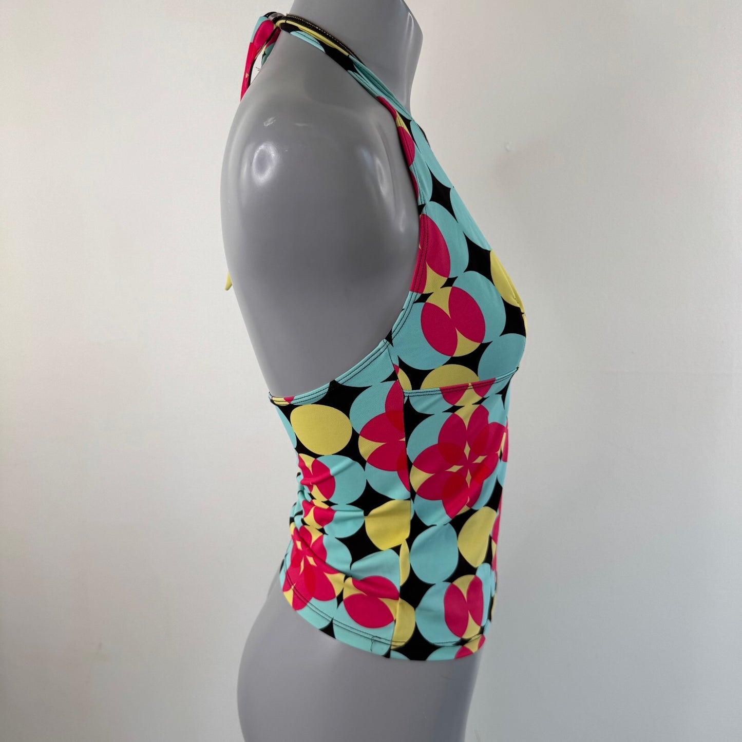 Y2K vintage tankini top halter neck abstract pattern