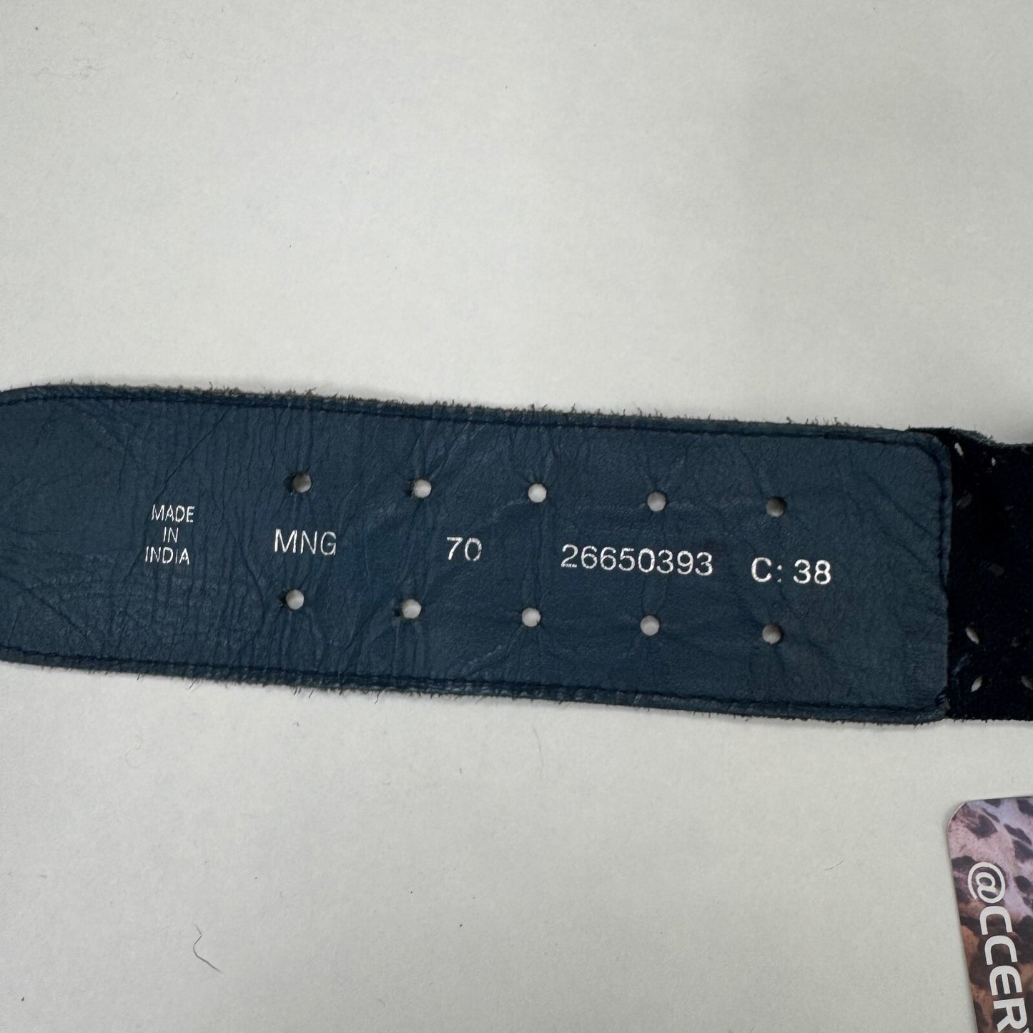Y2K vintage belt suede chunky floral buckle navy silver boho