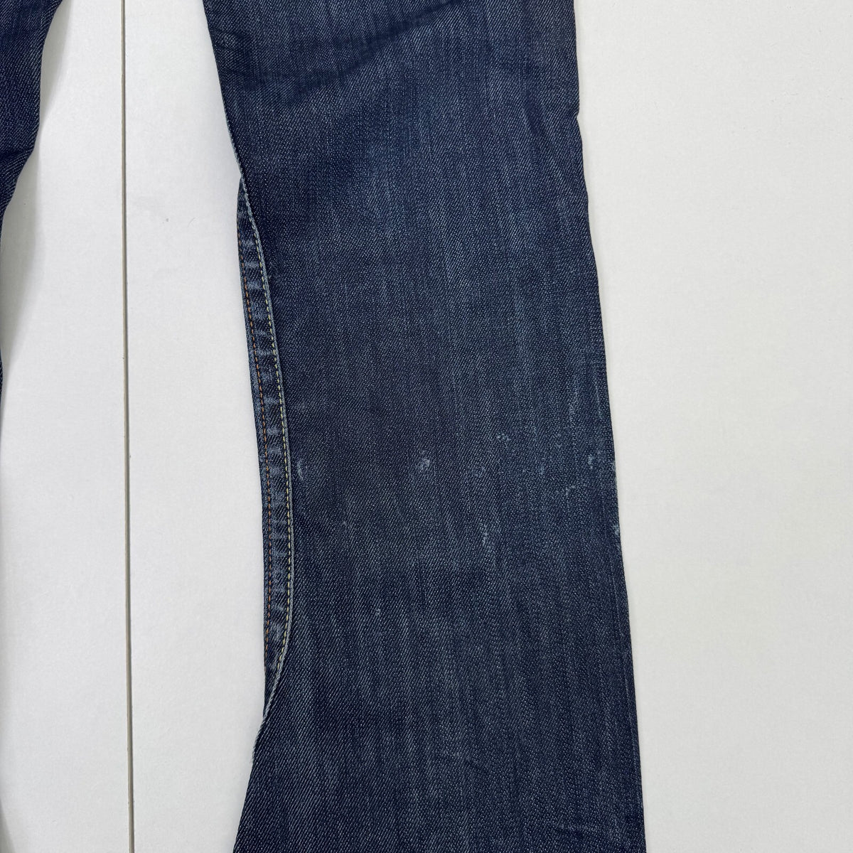 Vintage Y2K Evisu Low Rise Bootcut Jeans Distressed Seagull Logo Dark Wash Denim