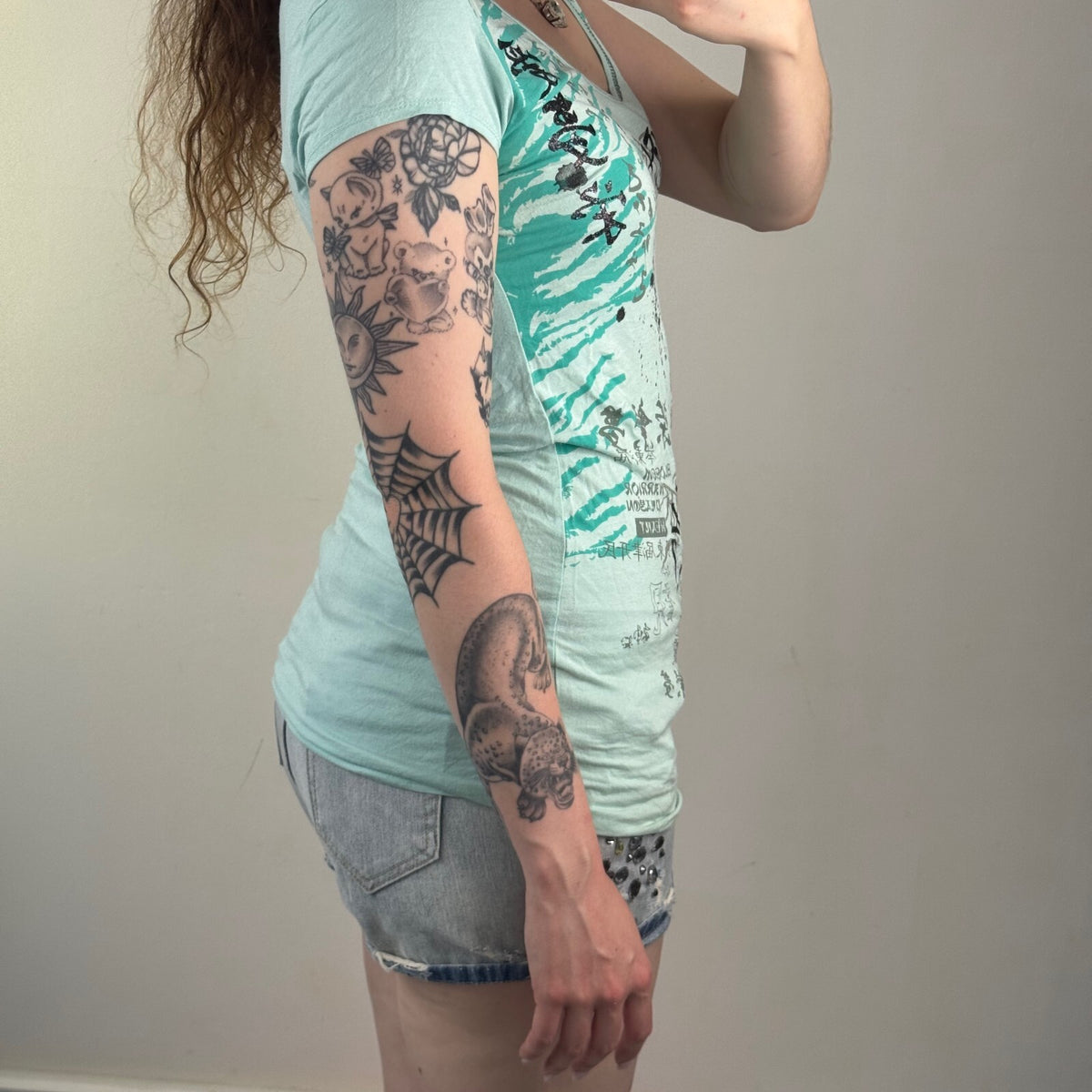 Y2K vintage Jane Norman t-shirt short sleeve top graphic print sparkly text