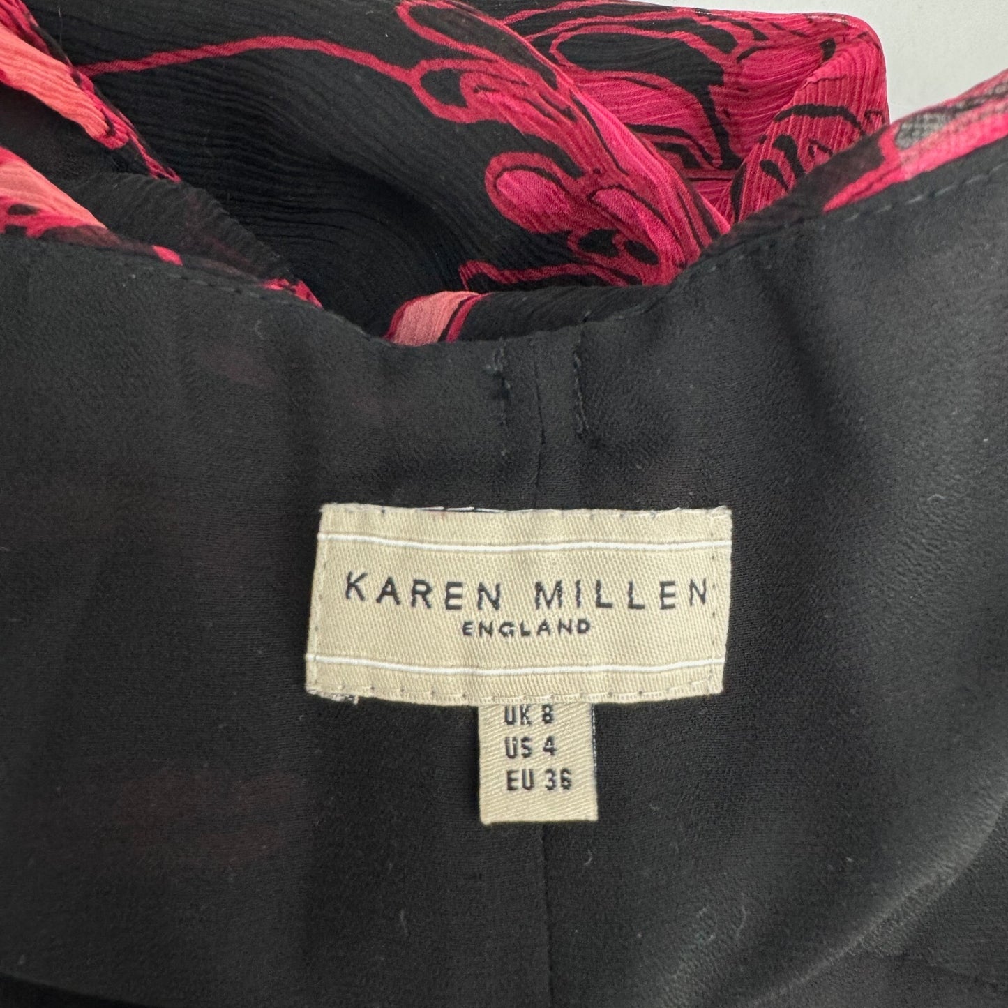 Vintage Karen Millen 100% silk midi dress halter neck floral occasion y2k 2000s