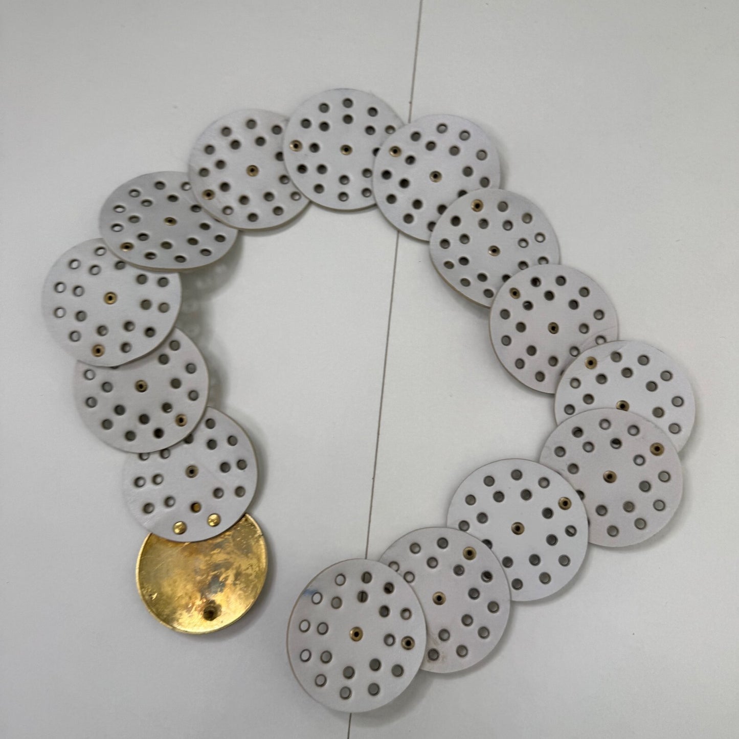 Y2K vintage disc belt faux leather boho silver gold