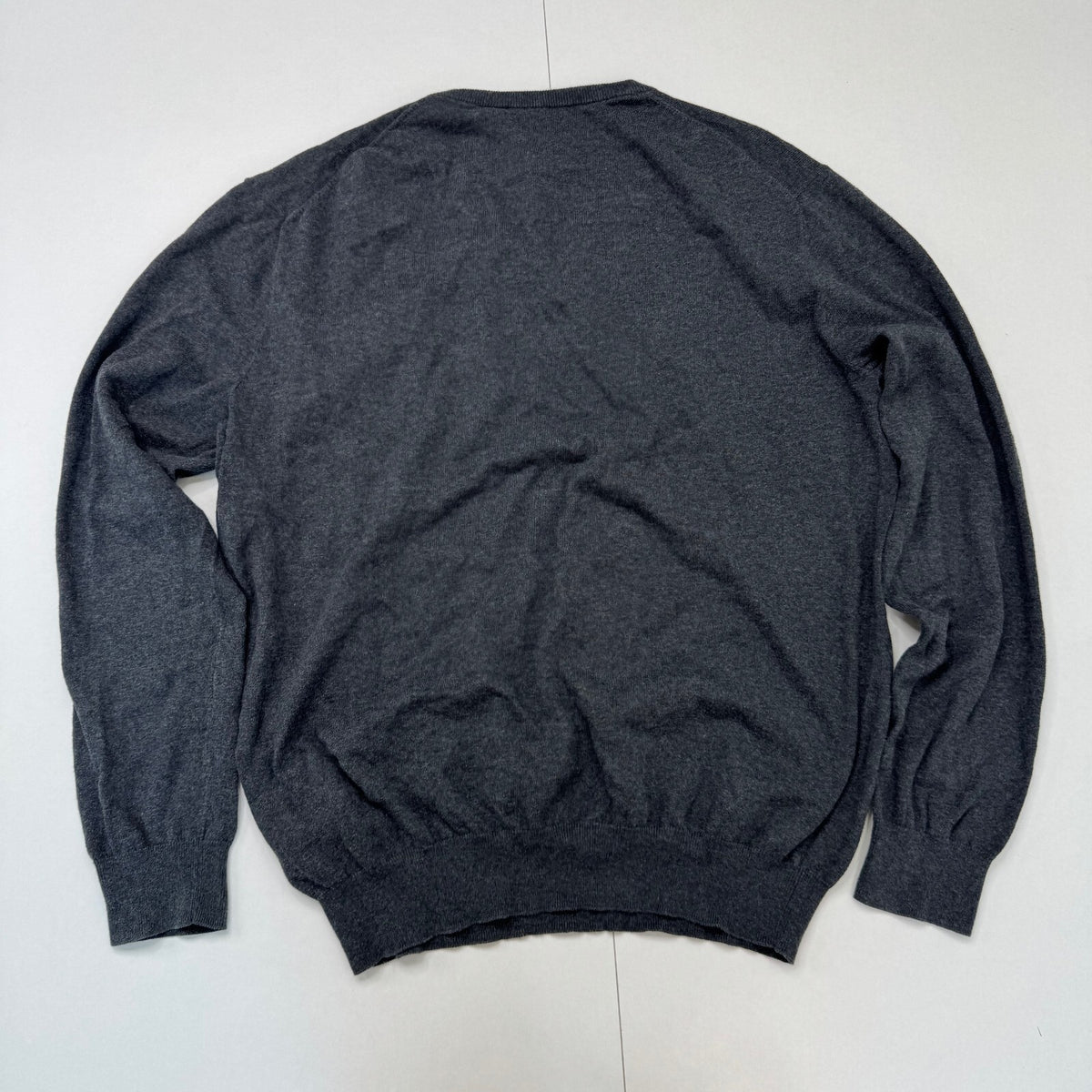 Polo Ralph Lauren jumper fine knit dark grey purple logo 100% pima cotton