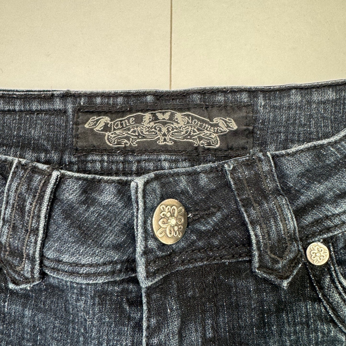 Y2K vintage Jane Norman bootcut denim jeans low rise embroidered stretchy