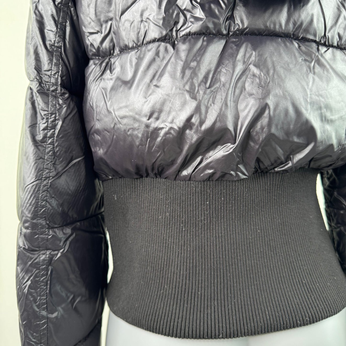 Vintage asymmetrical zip up bomber jacket faux fur trim mcbling cinch fitted