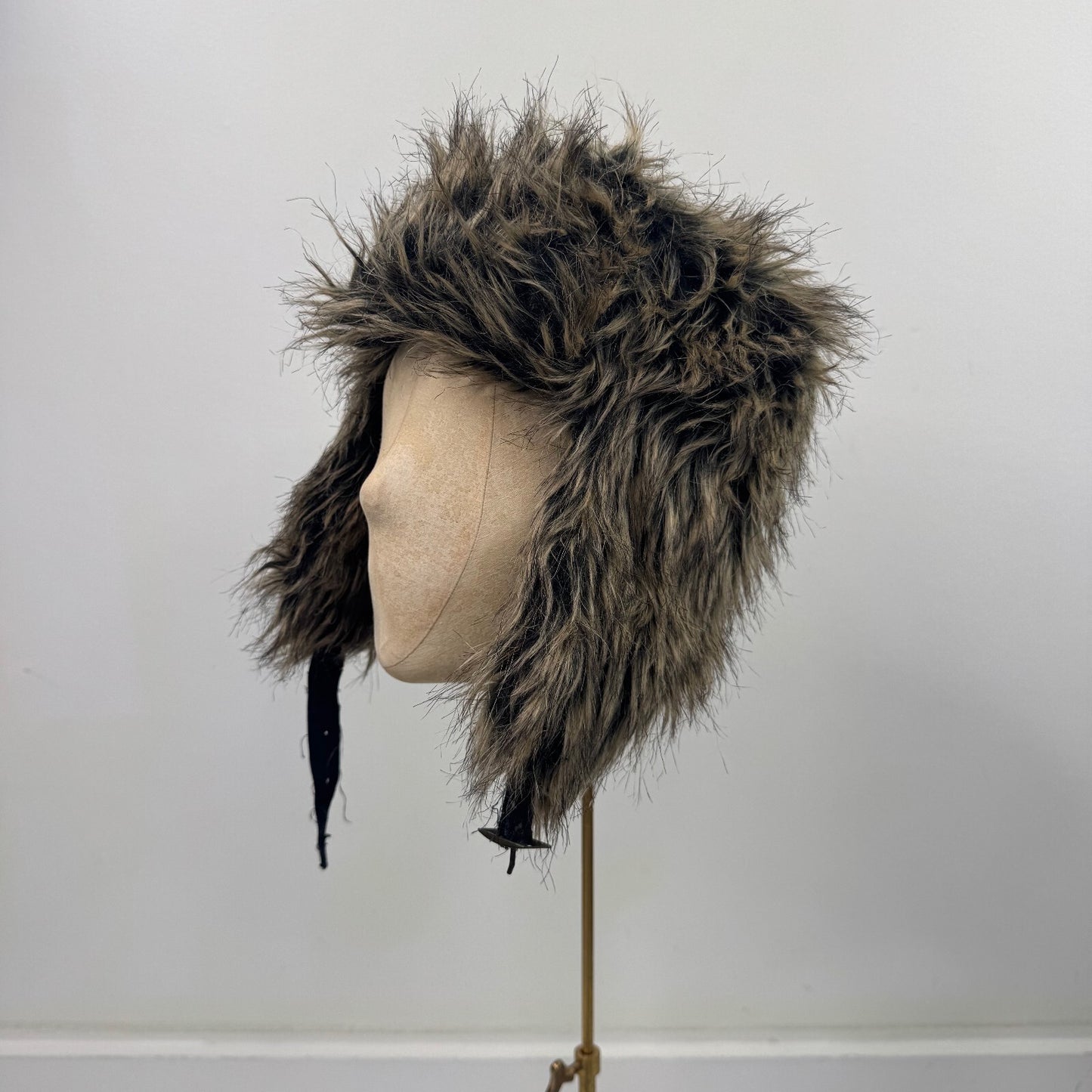 Y2K vintage faux fur trapper hat wool blend lined unisex