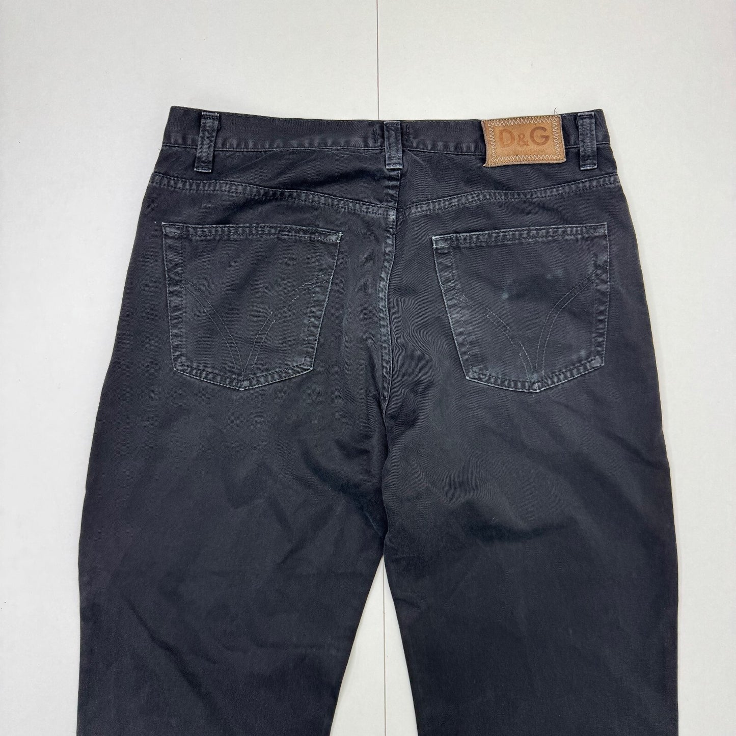Y2K vintage Dolce & Gabbana straight leg jeans faded black denim wash