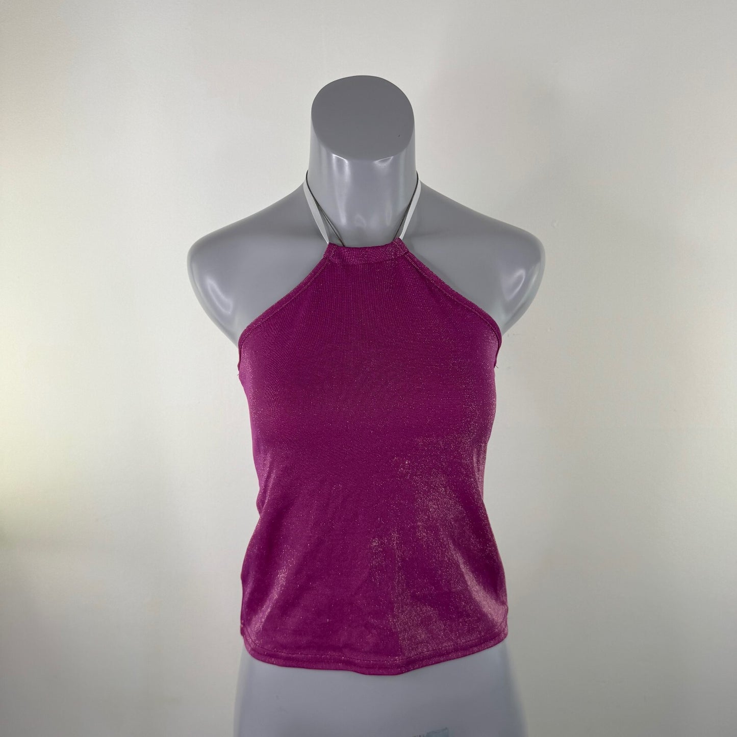 Y2K vintage halter neck top sparkly glitter stretchy fitted party clubbing