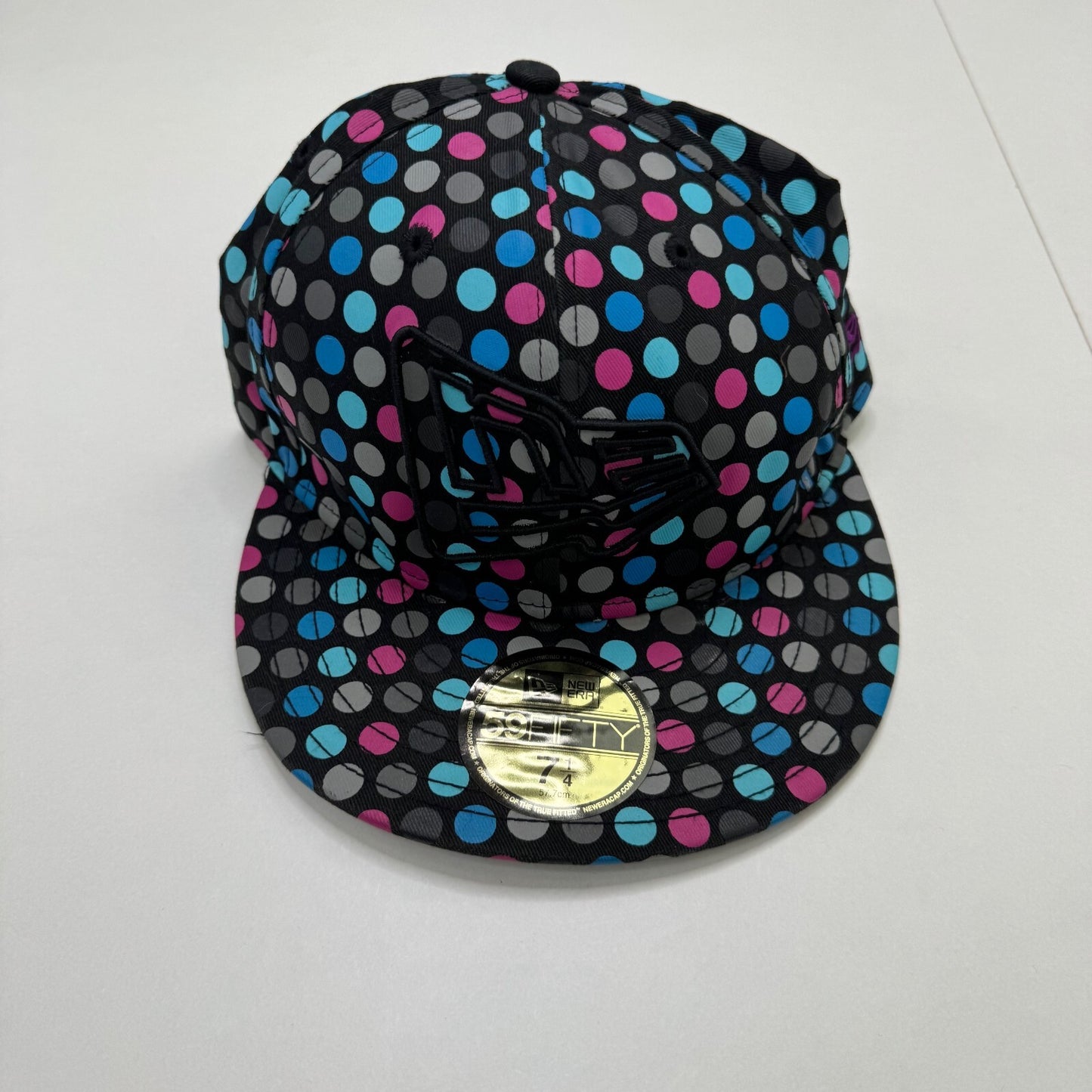 Y2K vintage New Era 59FIFTY “Sample” Fitted Rare Polka Dot Cap Hat Size 7 1/4