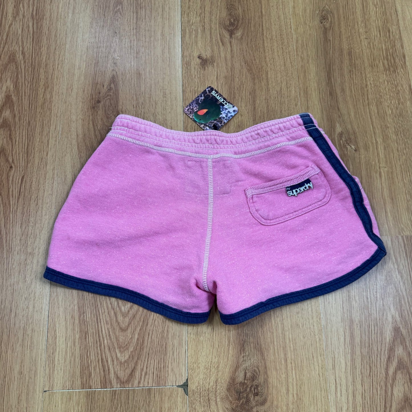 Y2K vintage low rise mini shorts sporty pink contrast stretchy jersey