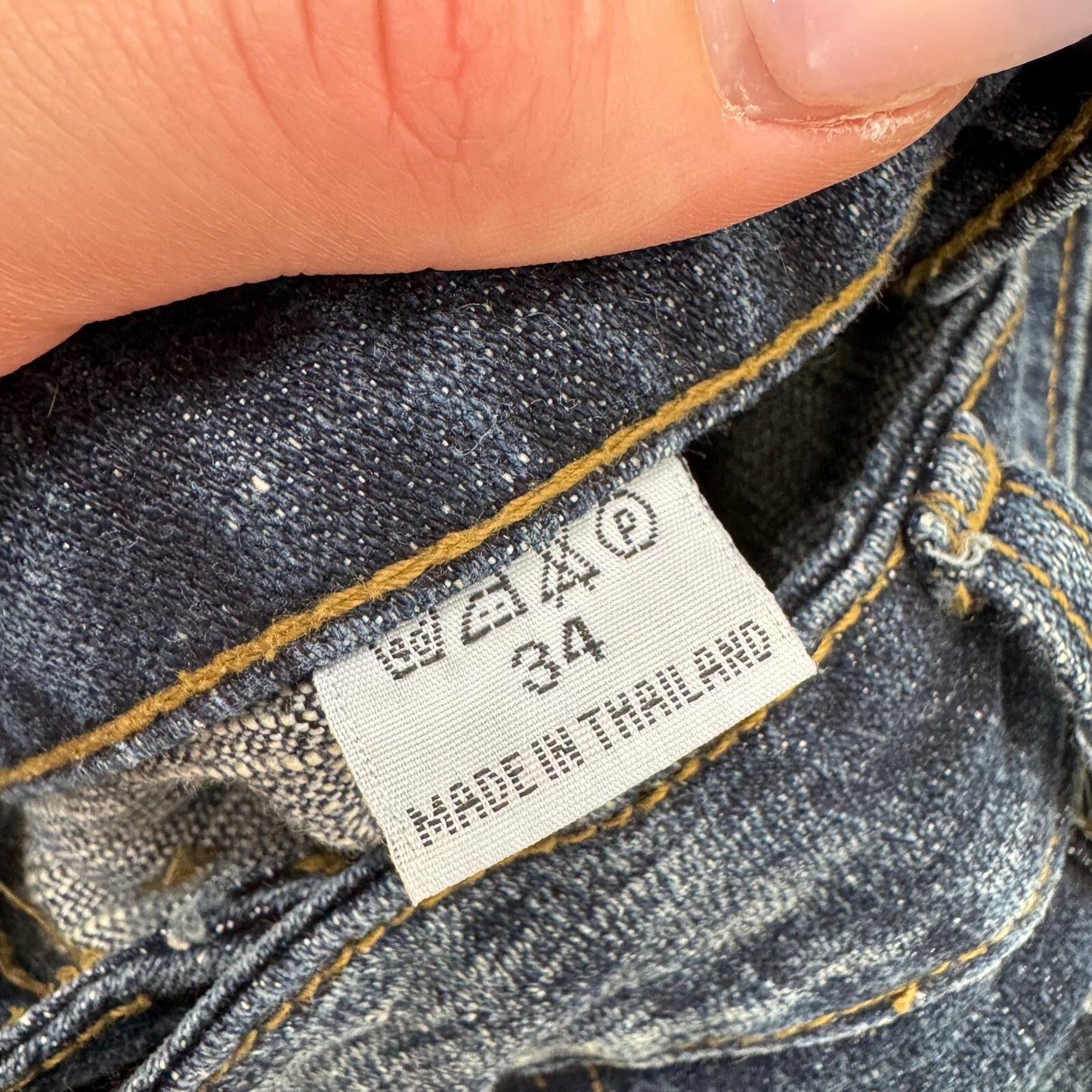 Y2K vintage bootcut denim jeans dark faded blue wash low rise
