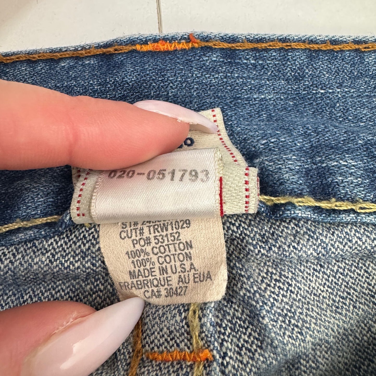Y2K vintage True Religion bootcut jeans faded blue denim wash embroidered Billy