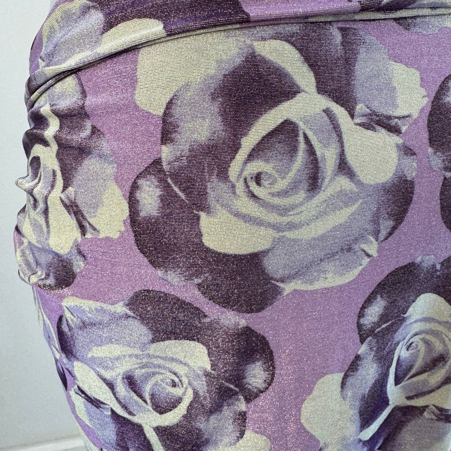Y2K vintage sarong cover up beach swim rose floral pattern sparkly