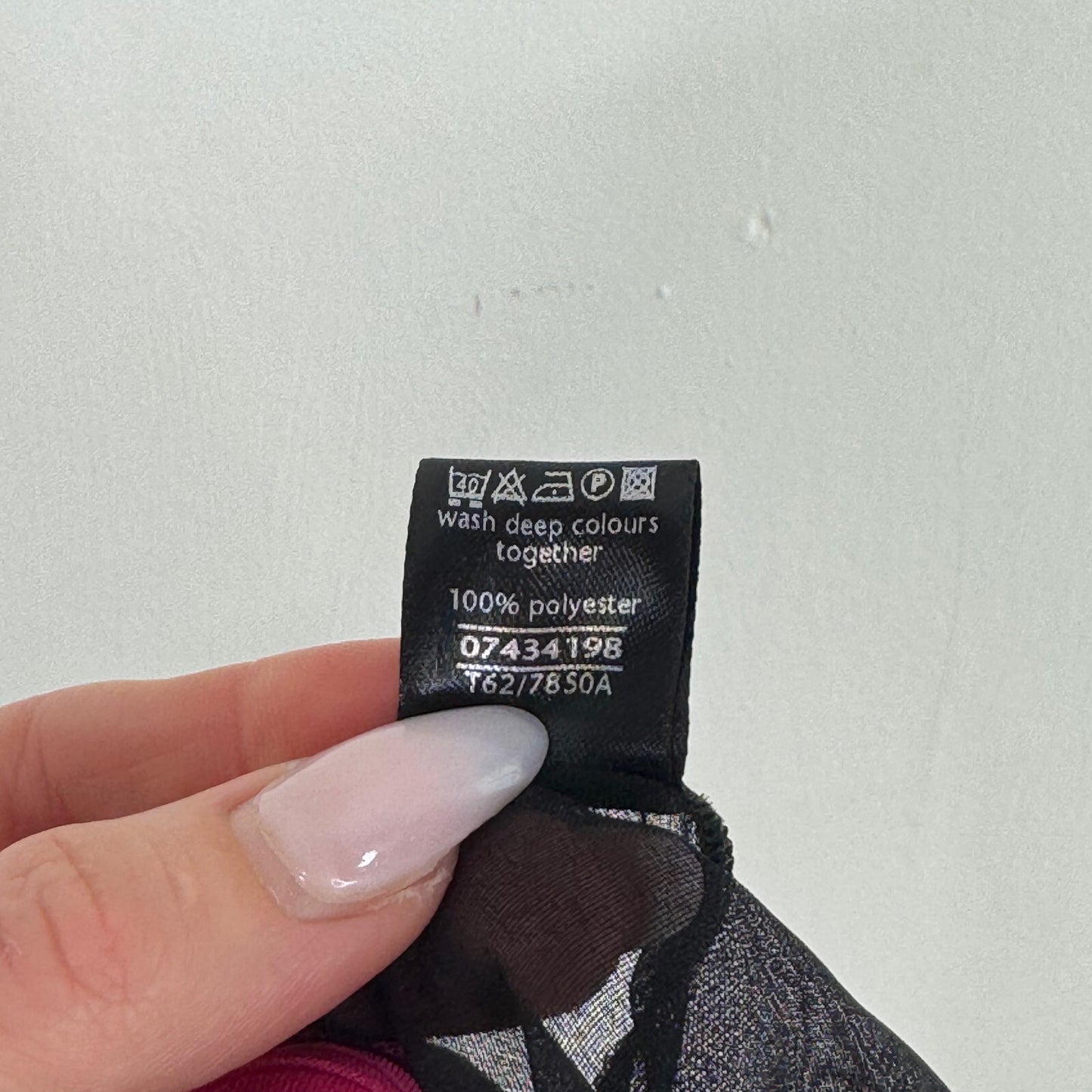 Y2K vintage Per Una scarf pink black two tone sheer lettuce hem long