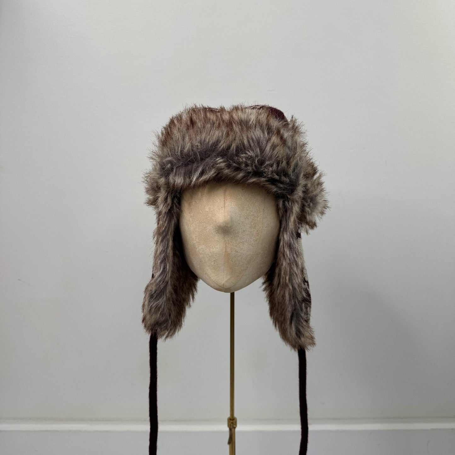 Y2K vintage trapper hat faux fur trim bear knit pattern snowflake aztec unisex