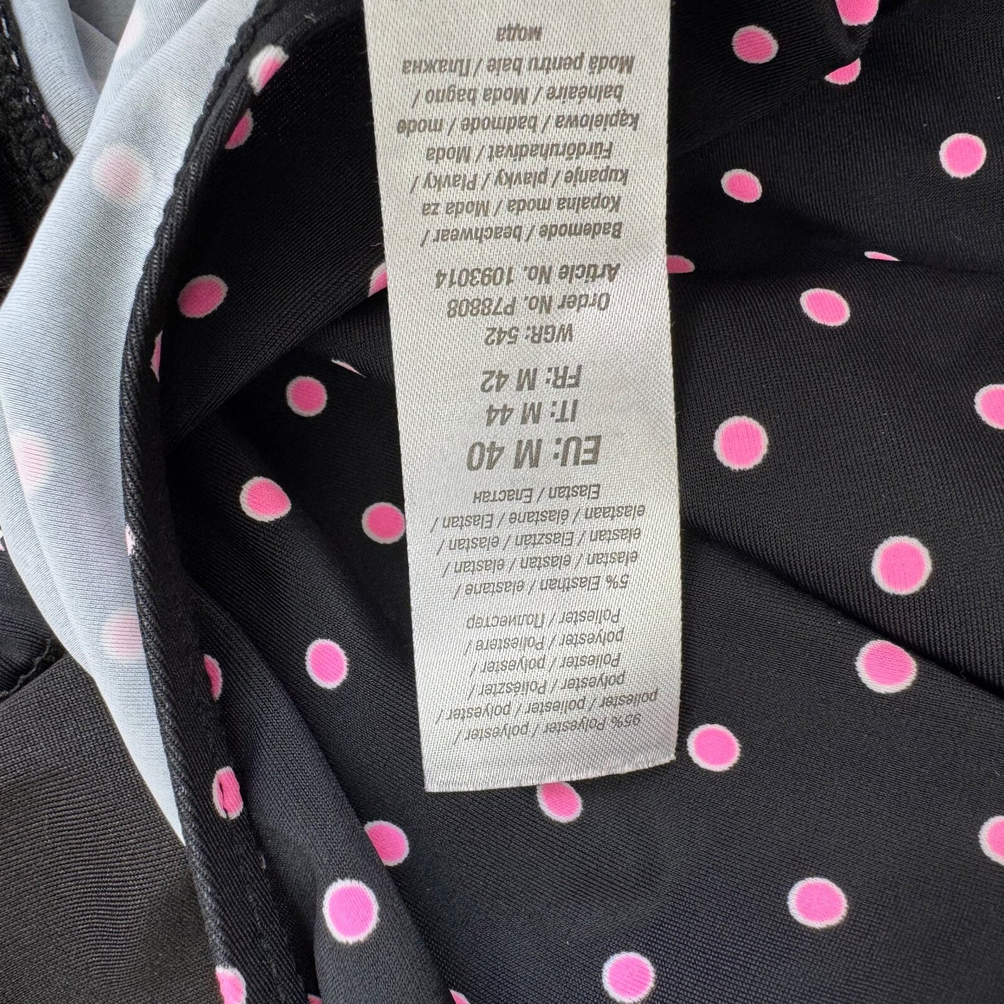 Y2K vintage tankini top o ring polka dot black pink bow v neck