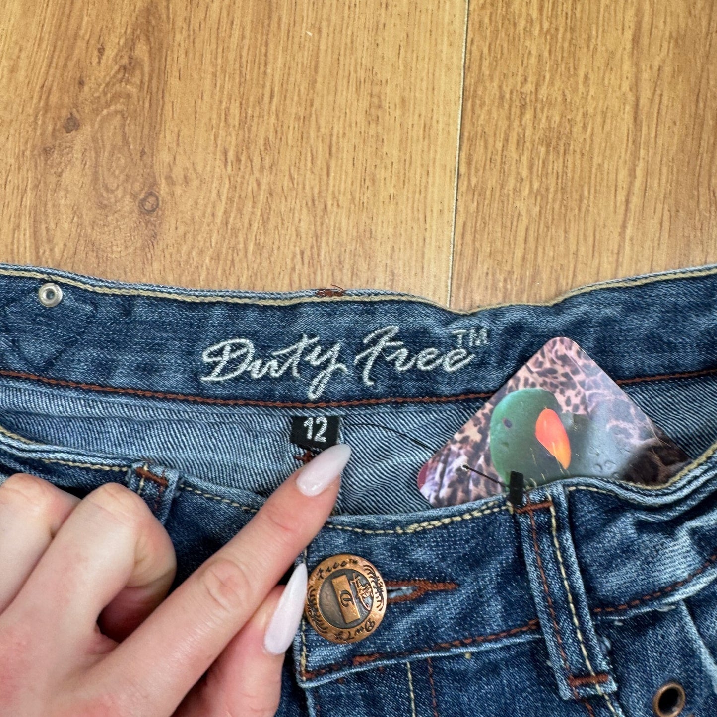 Y2K vintage bootcut denim jeans low rise rhinestones embroidered pockets faded