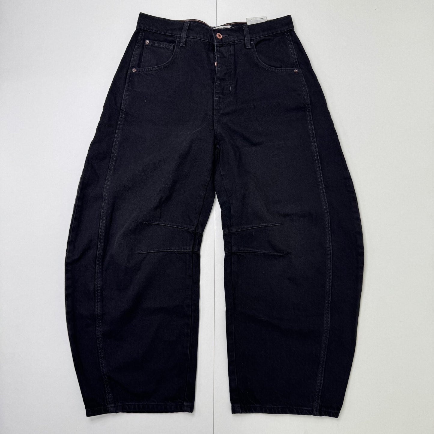 Free People barrel jeans mid rise good luck faded black