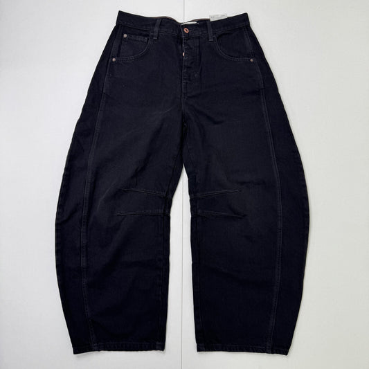 Free People barrel jeans mid rise good luck faded black