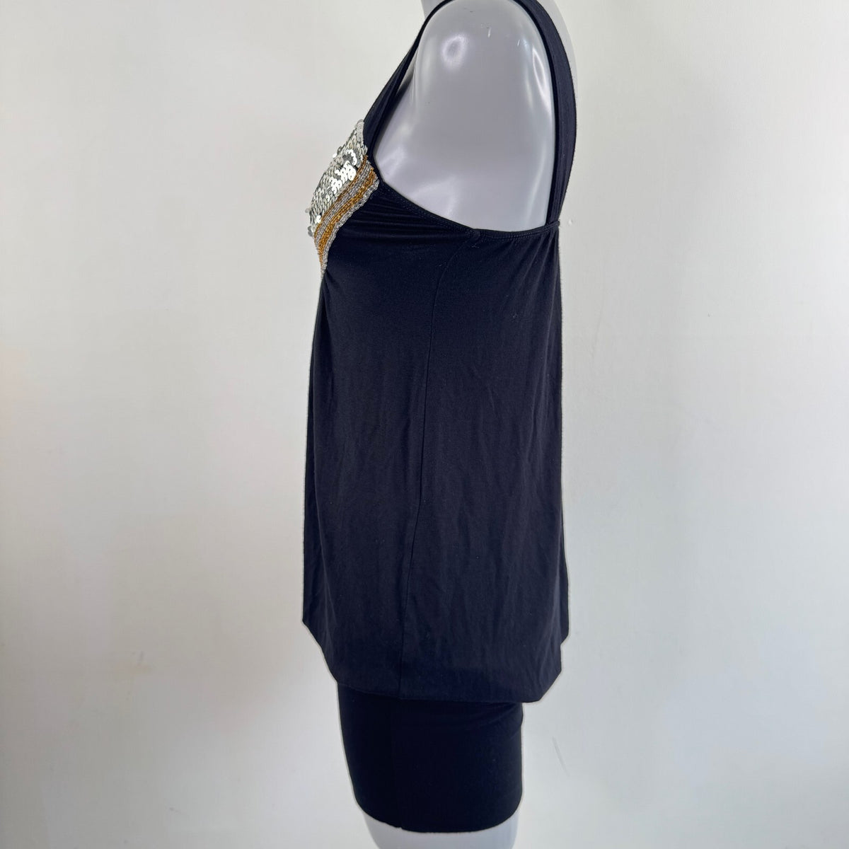 Y2K vintage mini dress peplum slouchy boho sequin beaded ruched clubbing black