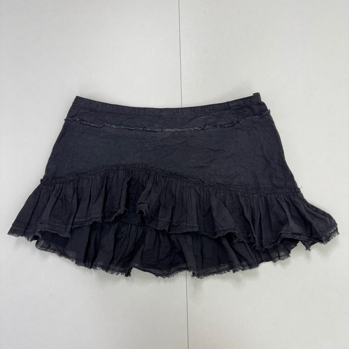 Urban Outfitters linen cotton blend mini skirt low rise rara ruffle