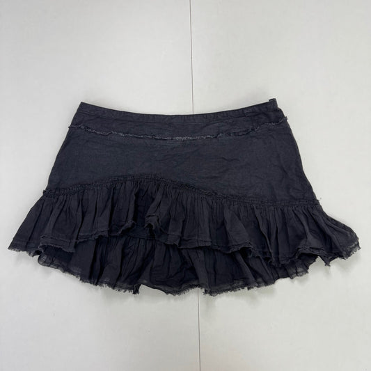 Urban Outfitters linen cotton blend mini skirt low rise rara ruffle