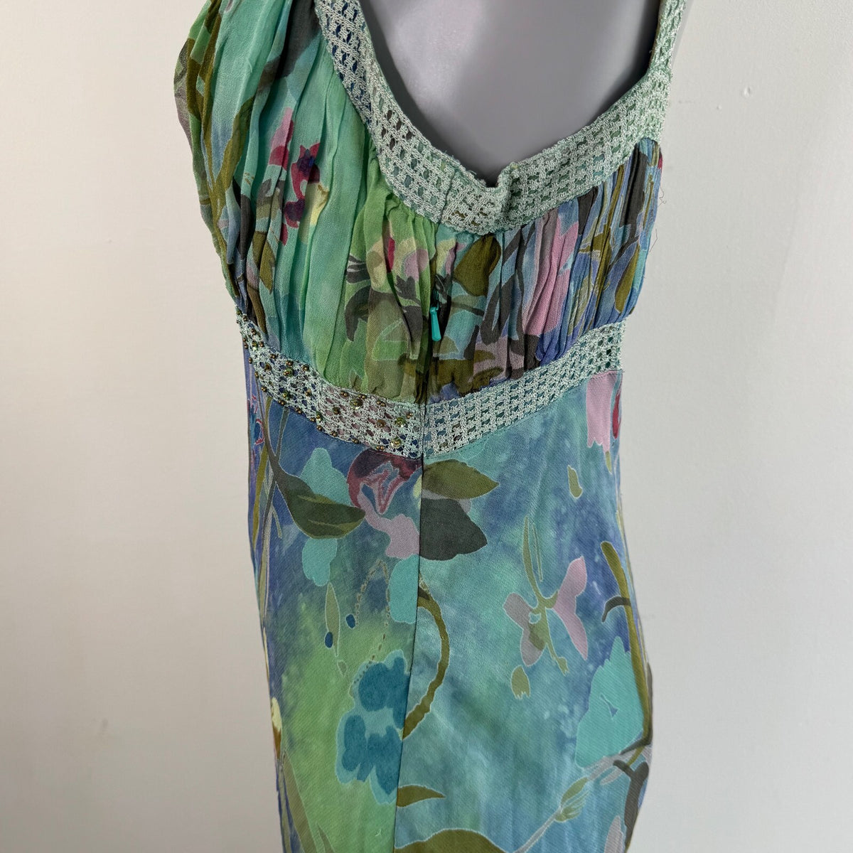 Y2K vintage Per Una maxi dress fairy floral beaded a line beaded rhinestone gems