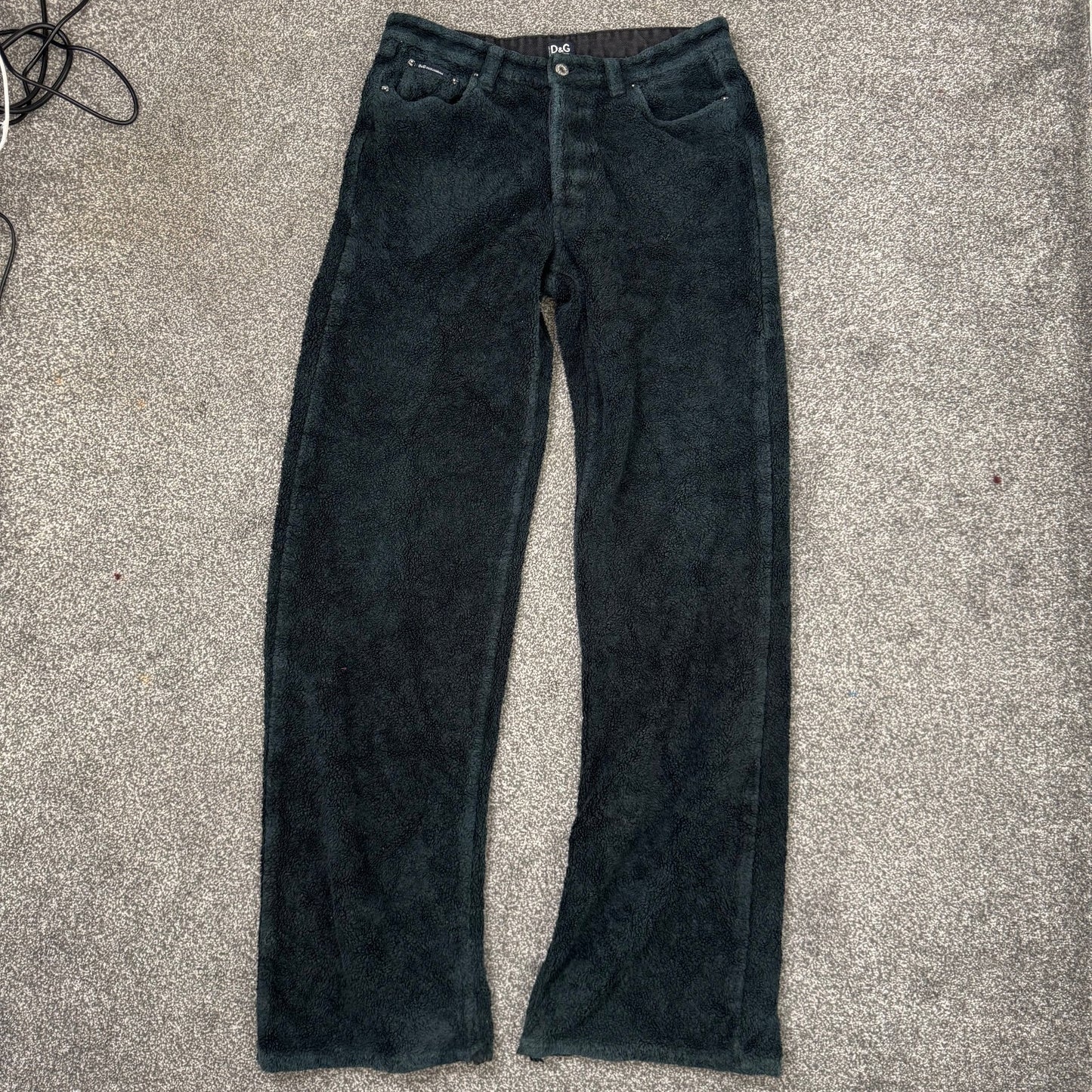 Vintage Dolce & Gabbana trousers fleece teddy straight leg baggy fluffy