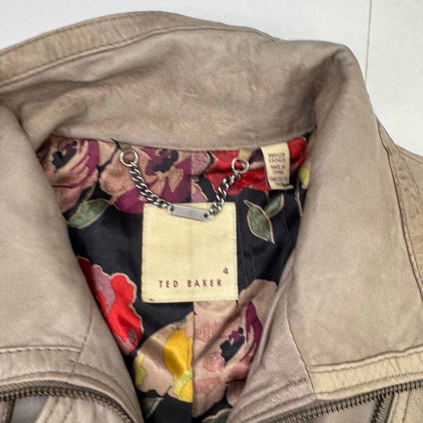 Y2K vintage Ted Baker high neck zip up leather jacket moto archive asymmetrical