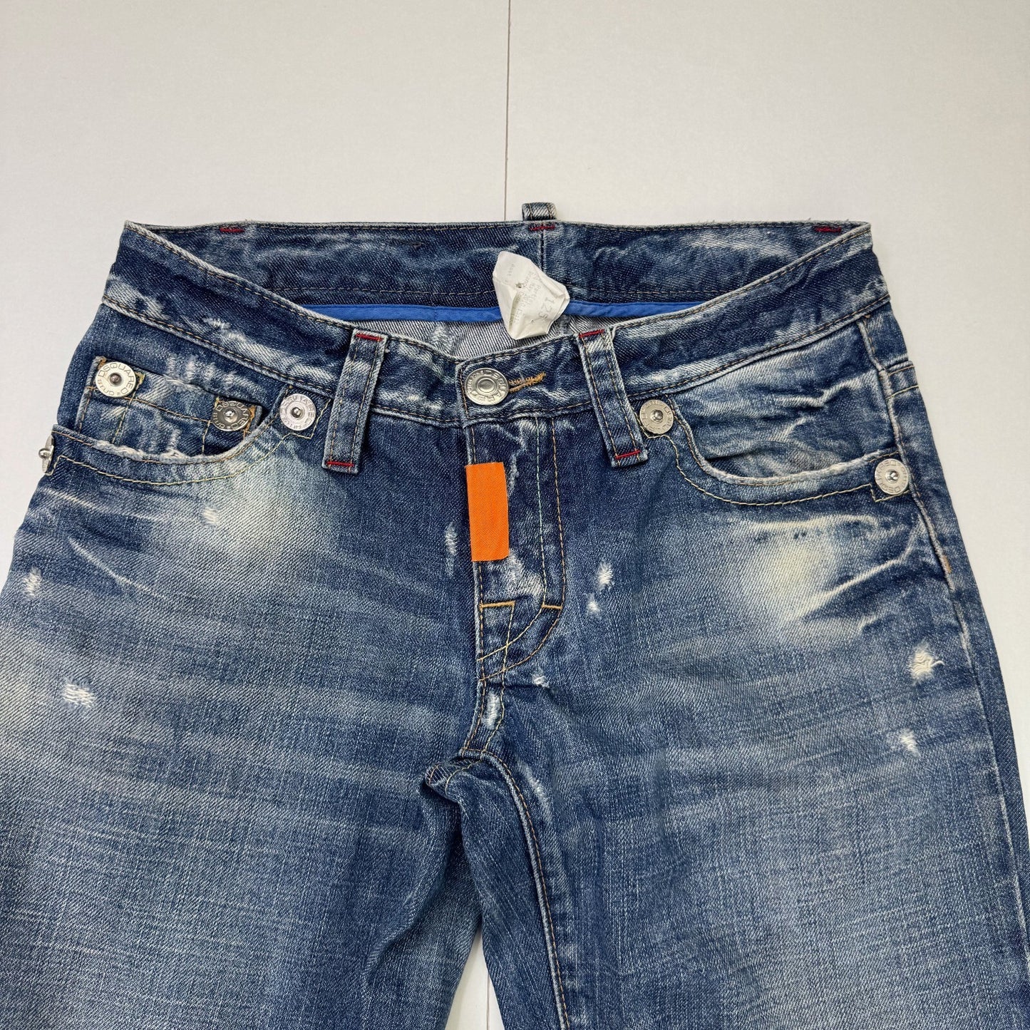 Y2K vintage DSQUARED2 capri jeans denim cropped low rise faded distressed